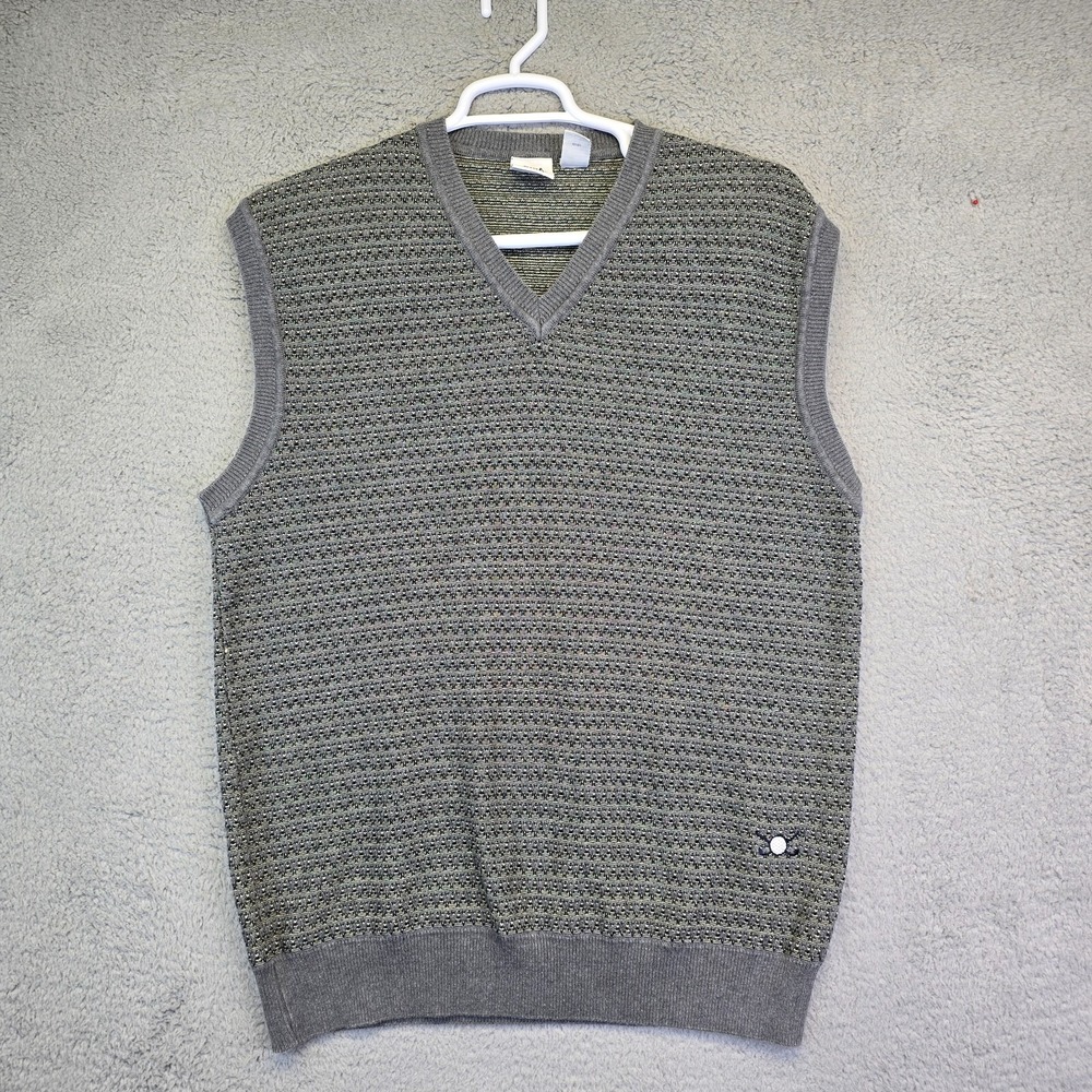 Vintage Hunt Club Vest Mens Large Gray‎ Golf Sweater Vest V Neck Cotton Grandpa